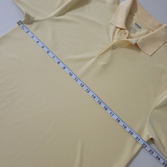Izod Zone-FX Solid Yellow Mens Short Sleeve Polo - Picture 6 of 16